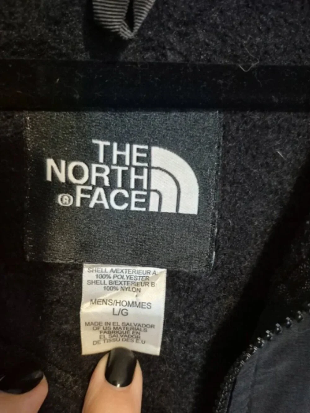 North Face polartec jacket black size large men's